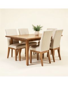 Hallas Butterfly Leaf Rubberwood Solid Wood Dining Set (synthetic illustration; no displayed measurements)