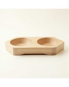 Cliff Dale Pet Feeding Stand With Two Plain Empty Bowls - Beige (synthetic illustration; no displayed measurements)