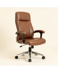 Faux Leather Swivel Desk Chair with Arms (synthetic illustration; no displayed measurements)