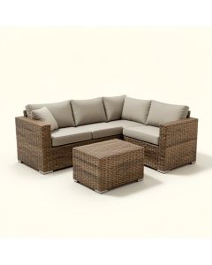 Red Barrel Studio® 4-Piece Outdoor Patio Furniture Set Rattan Wicker Conversation Sofa Set (synthetic illustration; no displayed measurements)