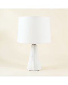 Cedar Canyon Table Lamp With A Plain Fabric Shade - White (synthetic illustration; no displayed measurements)