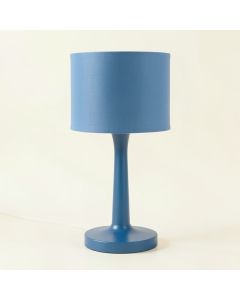 Elm Crest Table Lamp With A Plain Fabric Shade - Blue (synthetic illustration; no displayed measurements)