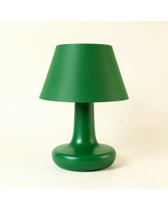 Vale Crest Table Lamp With A Plain Fabric Shade - Green (synthetic illustration; no displayed measurements)