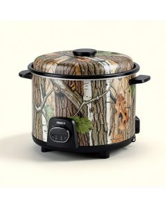 Nesco 8-Quart Oval Woodland Birch Camouflage Slow Cooker (synthetic illustration; no displayed measurements)