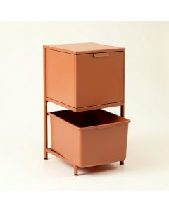 Holly Crest Freestanding Pull-Out Hamper Cabinet - Terracotta (synthetic illustration; no displayed measurements)