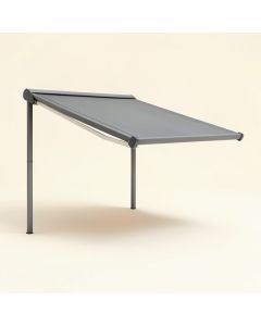 118.1 '' W Manual Retraction Side Awning In Gray (synthetic illustration; no displayed measurements)