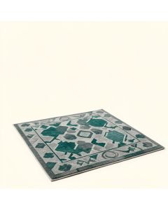 Naila Geometric Gray/Teal Indoor / Outdoor Area Rug (synthetic illustration; no displayed measurements)