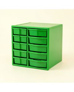 Juniper Brook Small-Parts Storage Drawer Cabinet - Green (synthetic illustration; no displayed measurements)