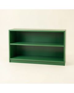 Meadow Arc Low Bookcase - Green (synthetic illustration; no displayed measurements)