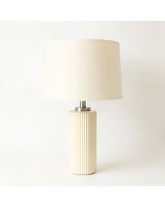 Slate Bridge Table Lamp With A Plain Fabric Shade - Cream (synthetic illustration; no displayed measurements)