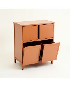 Moss Arc Freestanding Pull-Out Hamper Cabinet (synthetic illustration; no displayed measurements)
