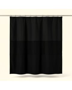 Cove Arc Shower Curtain Hanging Flat From A Plain Rod (synthetic illustration; no displayed measurements)