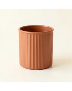Fern Branch Empty Candle Holder - Terracotta (synthetic illustration; no displayed measurements)