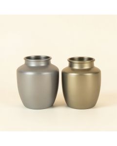 2 Piece Baran Gold/Gray 20 '' Metal Table Vase Set (synthetic illustration; no displayed measurements)