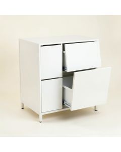 River Dale Freestanding Pull-Out Hamper Cabinet - White (synthetic illustration; no displayed measurements)