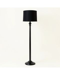 Wren Crest Floor Lamp With A Plain Fabric Shade - Black (synthetic illustration; no displayed measurements)