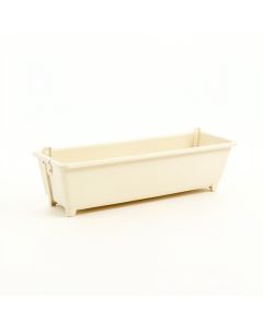 Willow Bridge Empty Railing Planter With Integral Brackets - Ivory (synthetic illustration; no displayed measurements)