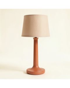 Field Dale Table Lamp With A Plain Fabric Shade - Terracotta (synthetic illustration; no displayed measurements)