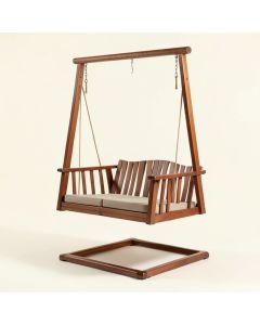 Fina Hardwood Hanging Porch Swing With Stand (synthetic illustration; no displayed measurements)