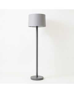 Reed Bend Floor Lamp With A Plain Fabric Shade - Gray (synthetic illustration; no displayed measurements)