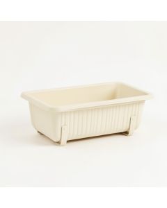 Clay Crest Empty Railing Planter With Integral Brackets - Cream (synthetic illustration; no displayed measurements)