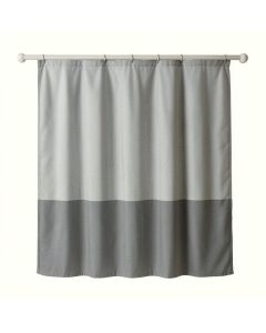 Briar Bend Shower Curtain Hanging Flat From A Plain Rod - Gray (synthetic illustration; no displayed measurements)