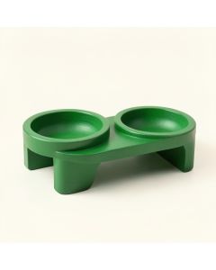 Wren Falls Pet Feeding Stand With Two Plain Empty Bowls - Green (synthetic illustration; no displayed measurements)