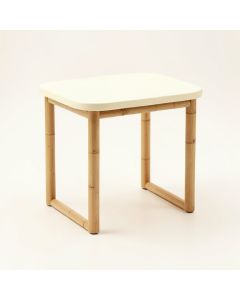 Elm Bridge Compact Balcony Table - Cream (synthetic illustration; no displayed measurements)