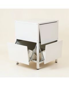 Laurel Dell Freestanding Pull-Out Hamper Cabinet - White (synthetic illustration; no displayed measurements)