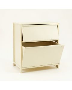 Bay Edge Freestanding Pull-Out Hamper Cabinet - Cream (synthetic illustration; no displayed measurements)