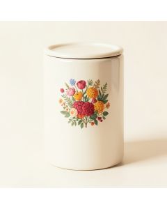 Rae Dunn Stem Print 3.5 Qt . Flour Canister (synthetic illustration; no displayed measurements)