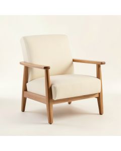 Hill Edge Upholstered Armchair - Cream (synthetic illustration; no displayed measurements)
