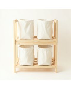 Aspen Branch Laundry Sorting Station With Plain Removable Bags - Ivory (synthetic illustration; no displayed measurements)