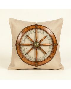 Andres Nautical Ships Wheel Indoor/Outdoor Lumbar Pillow (synthetic illustration; no displayed measurements)