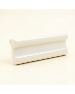 Blanque 7.9 '' X 1.3 '' Glossy Ceramic Mudcap Tile Trim In Brillo Zen White (synthetic illustration; no displayed measurements)