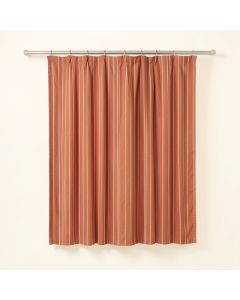 Cedar Branch Shower Curtain Hanging Flat From A Plain Rod - Terracotta (synthetic illustration; no displayed measurements)