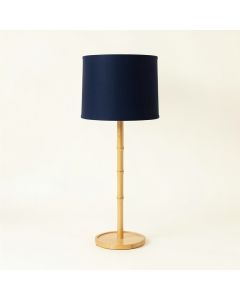 Birch Crest Floor Lamp With A Plain Fabric Shade - Navy (synthetic illustration; no displayed measurements)