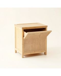 Cedar Branch Freestanding Pull-Out Hamper Cabinet - Beige (synthetic illustration; no displayed measurements)