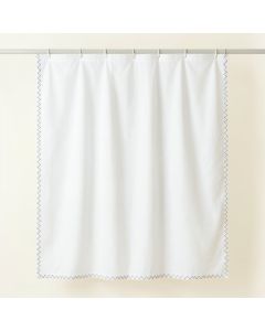 Slate Crossing Shower Curtain Hanging Flat From A Plain Rod - White (synthetic illustration; no displayed measurements)
