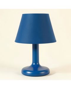 Willow Crossing Table Lamp With A Plain Fabric Shade - Blue (synthetic illustration; no displayed measurements)