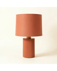 Aspen Dale Table Lamp With A Plain Fabric Shade - Terracotta (synthetic illustration; no displayed measurements)
