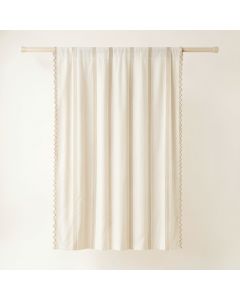 Cliff Falls Shower Curtain Hanging Flat From A Plain Rod - Ivory (synthetic illustration; no displayed measurements)