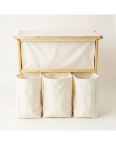 Rowan Crest Laundry Sorting Station With Plain Removable Bags - Ivory (synthetic illustration; no displayed measurements)