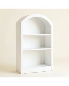 Ridge Arc Freestanding Bookcase - White (synthetic illustration; no displayed measurements)