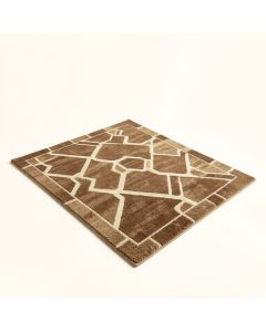 Merlyn Geometric Tufted Wool Brown/Tan Area Rug (synthetic illustration; no displayed measurements)
