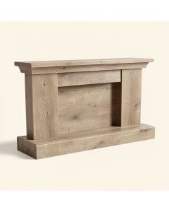 Sandblasted Faux Wood Fireplace Mantel (synthetic illustration; no displayed measurements)