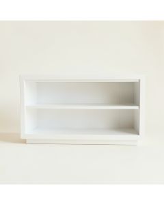 Field Arc Low Bookcase - White (synthetic illustration; no displayed measurements)