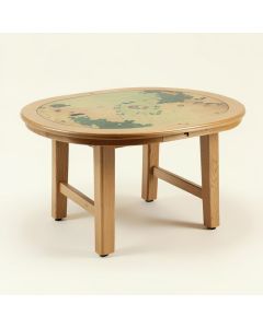 72 '' Oak Deluxe Oval Puzzle Table (synthetic illustration; no displayed measurements)