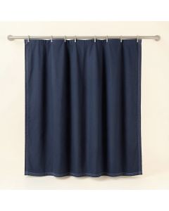 Cliff Canyon Shower Curtain Hanging Flat From A Plain Rod - Navy (synthetic illustration; no displayed measurements)