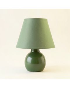 Cliff Branch Table Lamp With A Plain Fabric Shade - Green (synthetic illustration; no displayed measurements)